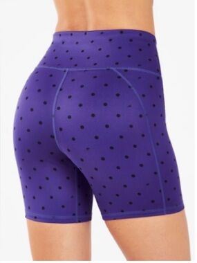 Fabletics Ultracool Purple Polka
Dot High Rise Bike Athletic Shorts